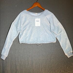 Heather Gray‎ Cropped Crew Neck Sweater